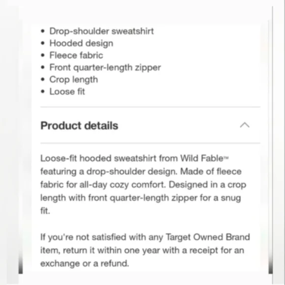 Wild Fable Women's Quarter Zip Hoodie Sweatshirt Oversized - Picture 4 of 6